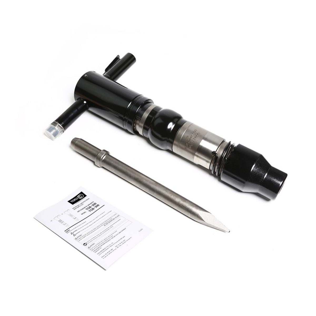 เครื่องสกัดลม โตกุ (TOKU) รุ่น TCB-300 มาพร้อมดอกสกัดแหลมยาว 18 นิ้ว สำหรับงานหนักปานกลาง มีช่วงชักลูกสูบยาว เพิ่มแรงกระแทกให้สูงขึ้นขนาดลูก