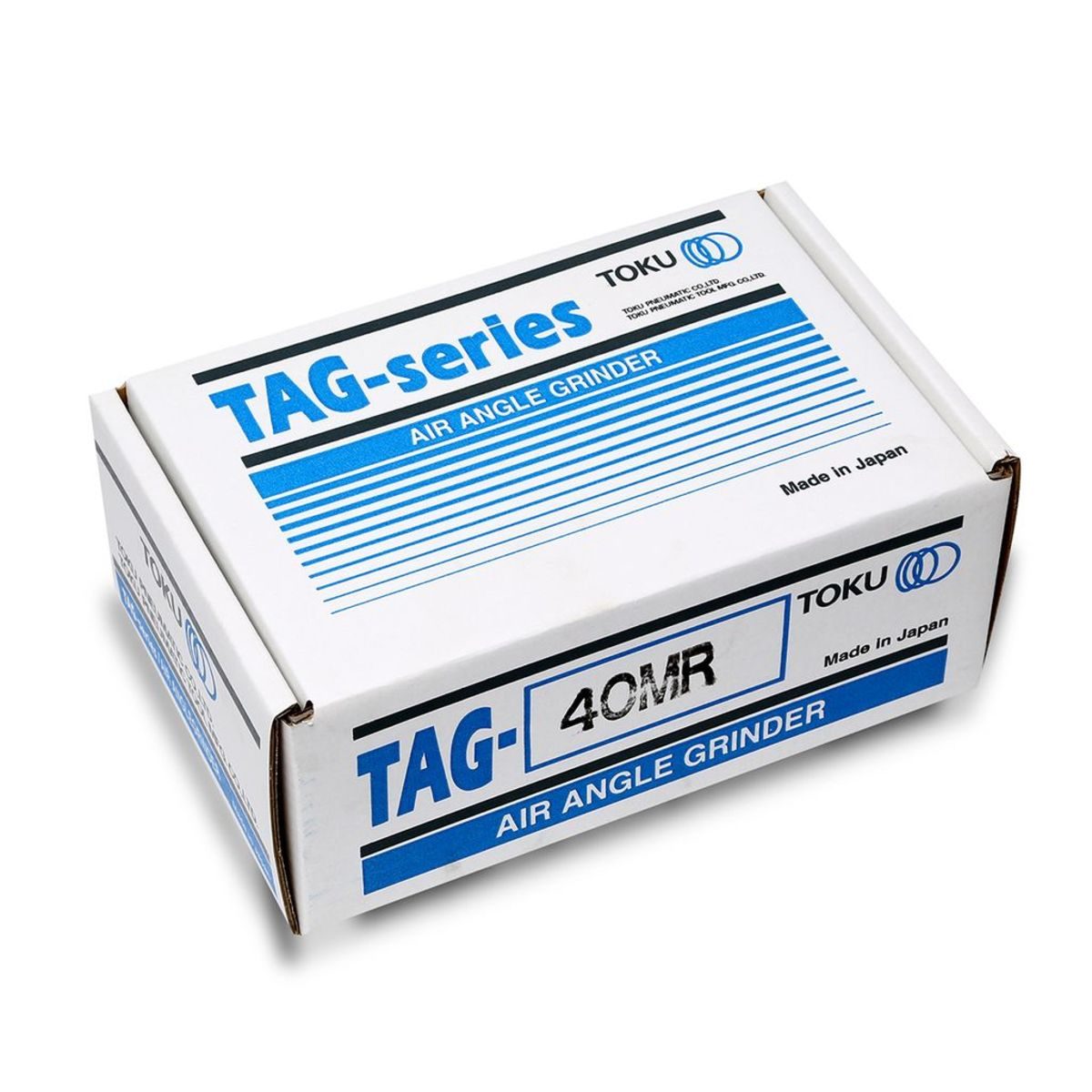 เครื่องเจียร์ลม โตกุ (TOKU) รุ่น TAG-40MR ขนาดใบเจียร์ 4 นิ้ว (100 x 6 x 16 มม.) กำลัง 0.9 แรงม้า ความเร็วสูงสุด 4,300 เมตร/นาที ปริมาณลม 1 
