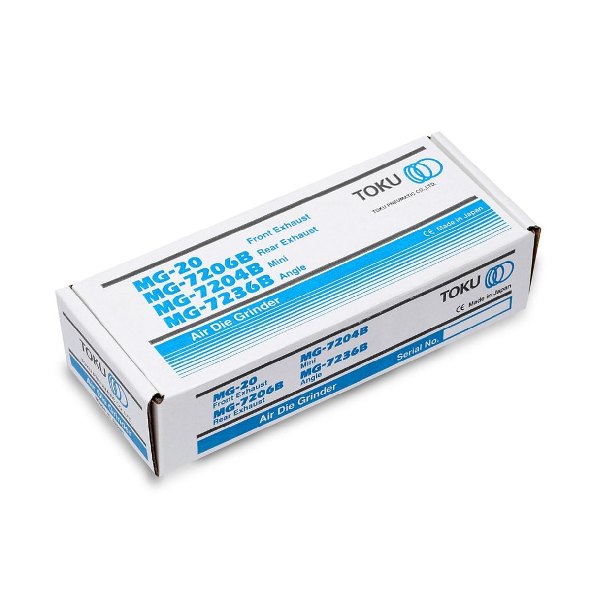 เครื่องเจียร์แกน โตกุ (TOKU) รุ่น MG-7206B ขนาด 1/4 นิ้ว (6 มม.) สวิตช์แบบกดข้าง ลมออกหลัง ความเร็วรอบตัวเปล่า 22,000 รอบ/นาที ปริมาณลม 0.5 
