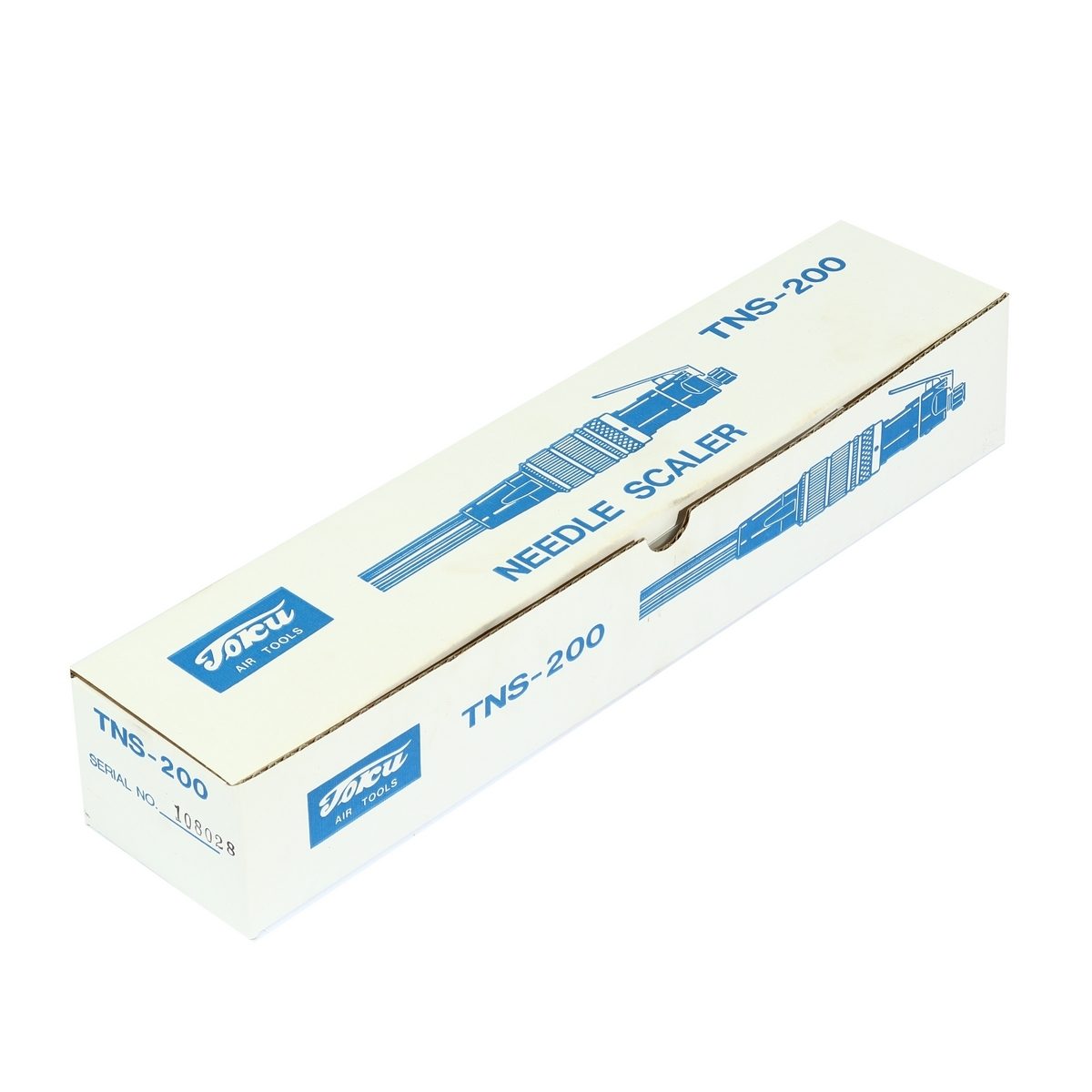 เครื่องสกัดสนิมแบบด้ามตรง โตกุ (TOKU) รุ่น TNS-200 ขนาดลูกสูบ 20 มม. ความยาวช่วงชัก 25 มม. อัตรากระแทก 4,000 ครั้ง/นาที ปริมาณลม 0.25 ลบ.ม./