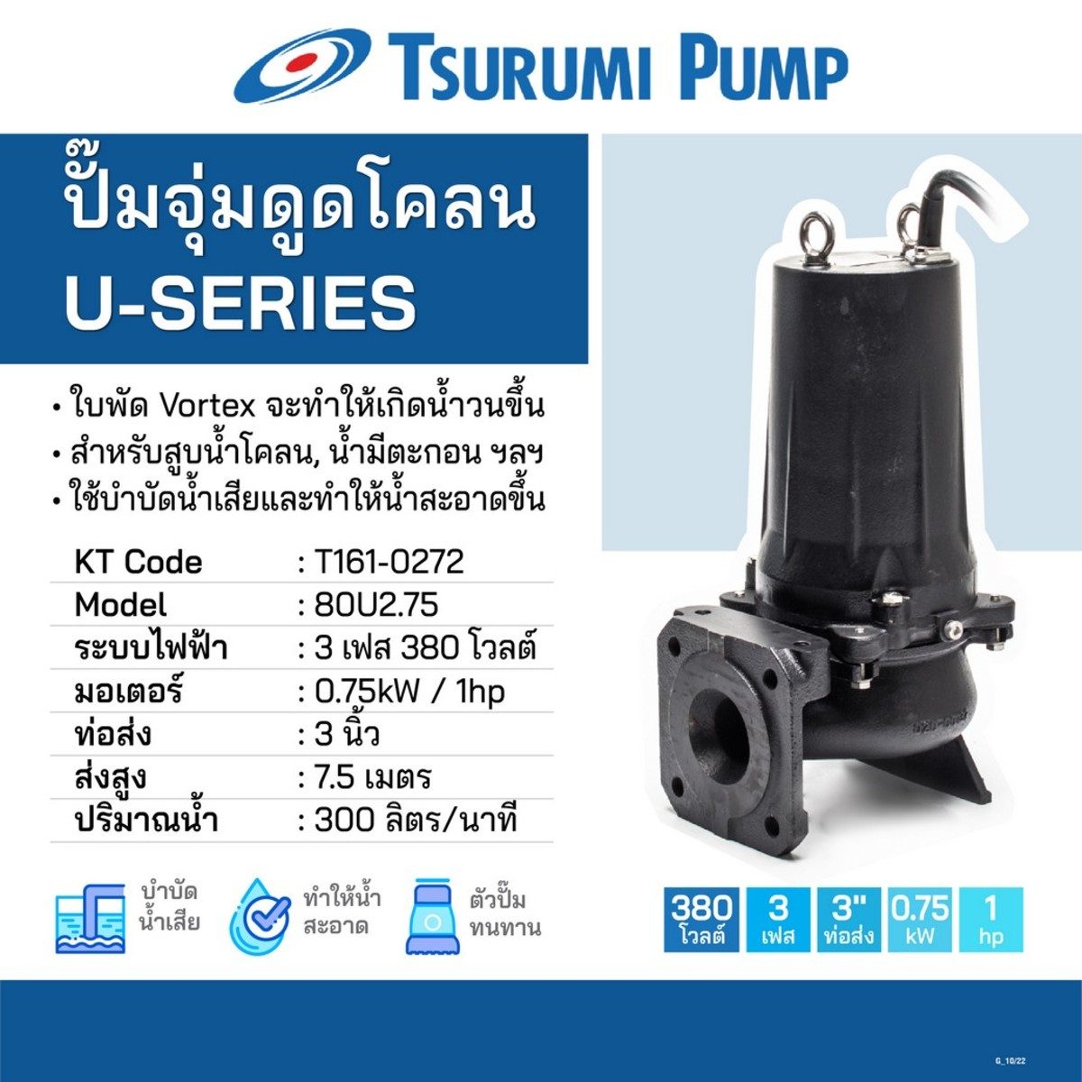 ปั๊มดูดโคลน 80U2.75 3สาย