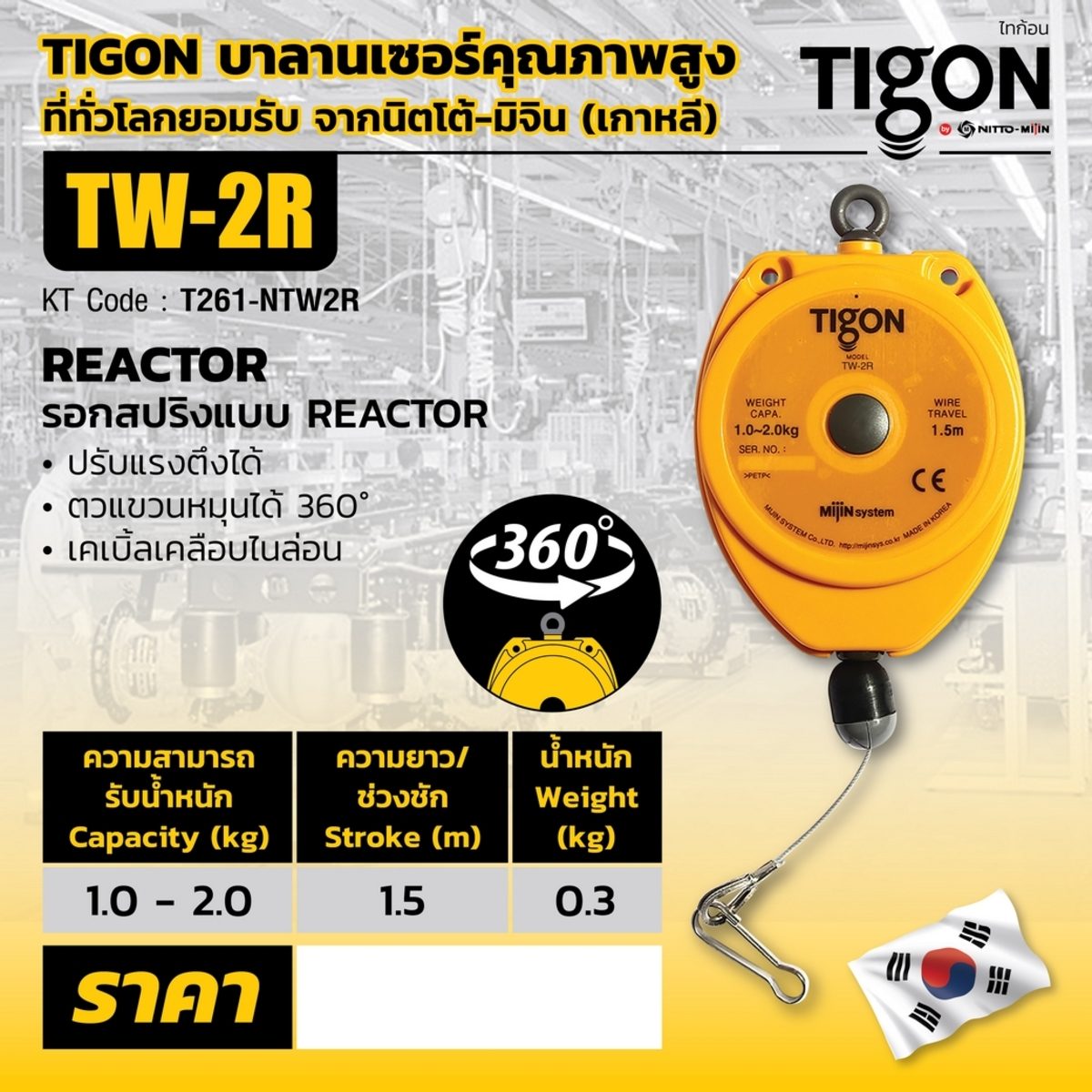 รอกสปริงแบบ RETRACTOR NTW-2R(TW-2R)