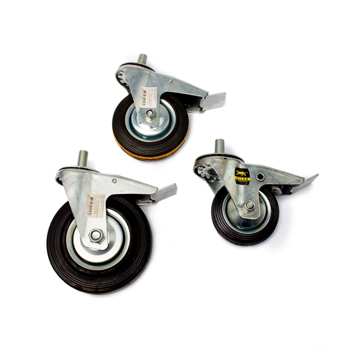BL / ล้อยางดำ สกรูเบรค 1/2" 125MM(5")