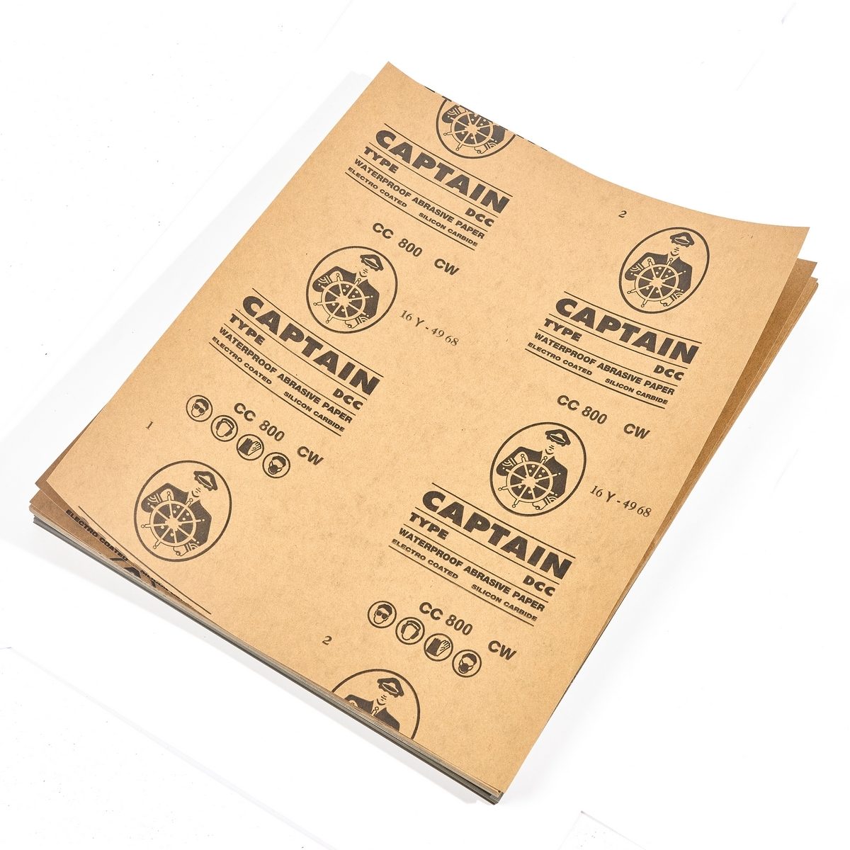 TOA กระดาษทรายขัดน้ำ #800 ขนาด 9x11 นิ้ว (230 x 280 มม.) รุ่น CAPTAIN เหมาะกับขัดสีรถ ขัดโลหะ 60 แผ่น/แพ็ค