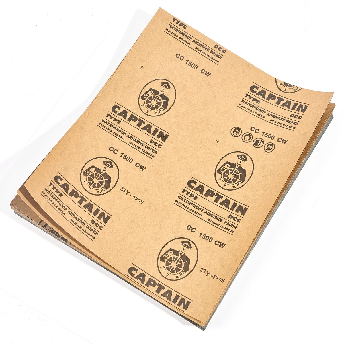 TOA กระดาษทรายขัดน้ำ #1500 ขนาด 9x11 นิ้ว (230 x 280 มม.) รุ่น CAPTAIN เหมาะกับขัดสีรถ ขัดโลหะ 60 แผ่น/แพ็ค (ทีโอเอ)