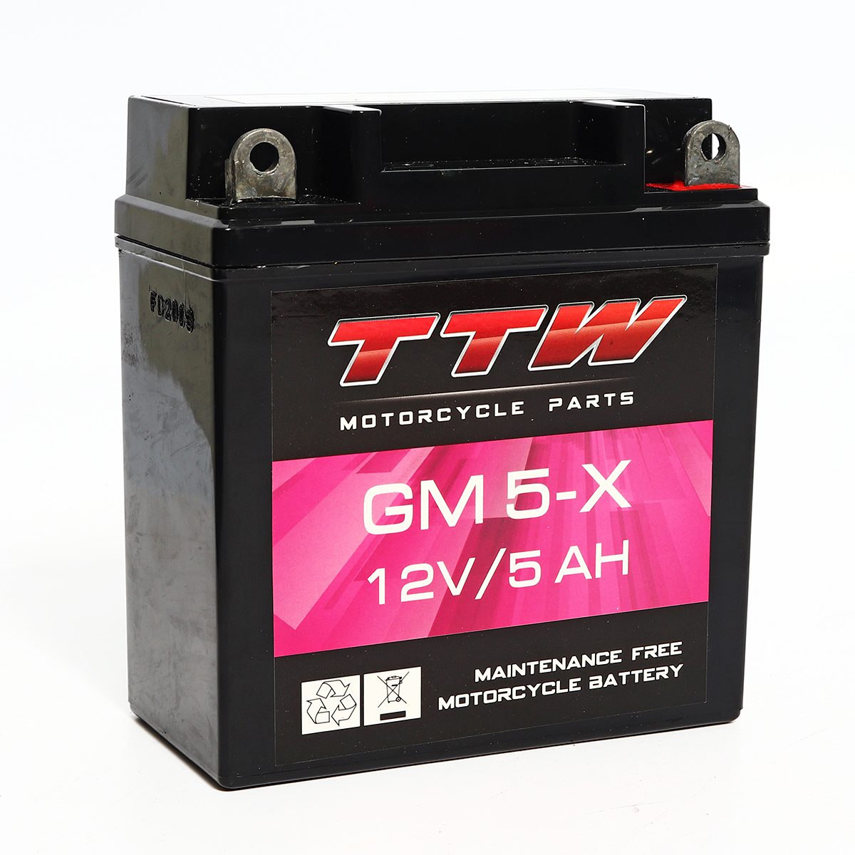 แบตเตอรี่รถจักรยานยนต์แบบแห้ง TTW รุ่น GM5-X กำลังไฟ 12 โวลต์ 5 แอมป์ แบตเตอรี่แบบแห้งใส่รถรุ่นสตาร์ทมือ ทนทาน ใช้งานได้ยาวนาน