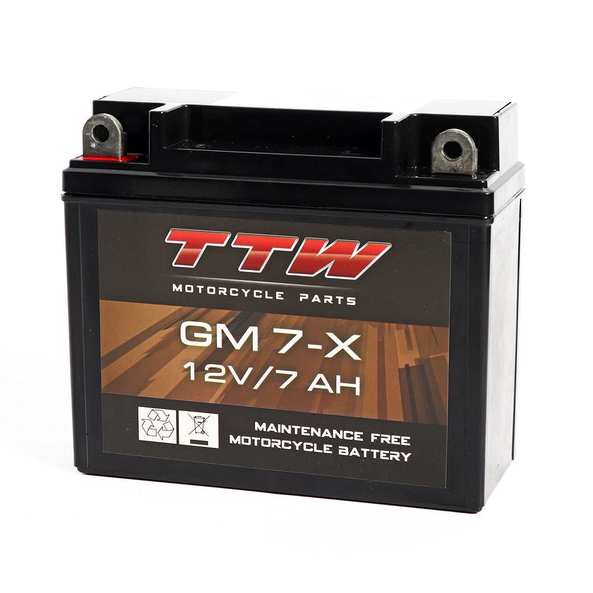 แบตเตอรี่แห้ง TTW รุ่น GM7-X กำลังไฟ 12 โวลต์ 7 แอมป์ แบตเตอรี่แบบแห้งใส่รถรุ่นสตาร์ทมือ ทนทาน ใช้งานได้ยาวนาน