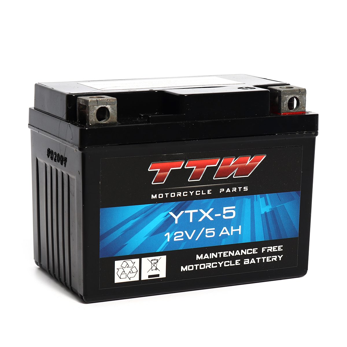 แบตเตอรี่รถจักรยานยนต์แบบแห้ง TTW รุ่น YTX-5 กำลังไฟ 12 โวลต์ 5 แอมป์ แบตเตอรี่แบบแห้งใส่รถรุ่นสตาร์ทมือ ทนทาน ใช้งานได้ยาวนาน