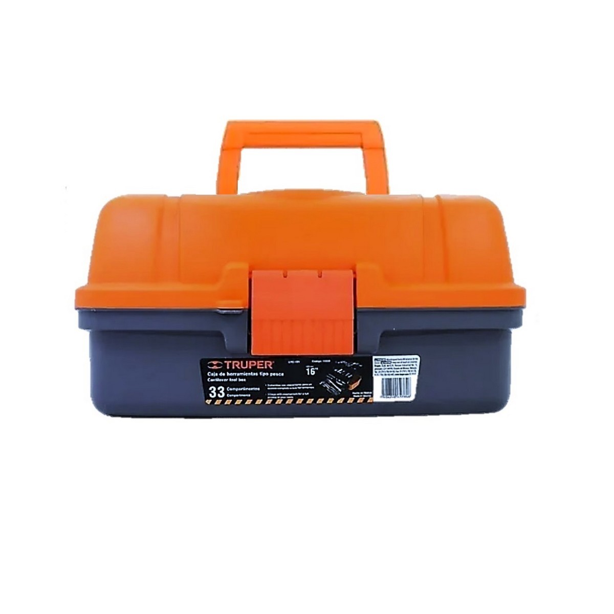 TRUPER กล่องเครื่องมือ 9X16X8.5 นิ้ว รุ่น CPE-16N กล่องถาดและตัวล็อคทำจากโพลีโพรพีลีนกันกระแทกสูง (ทรูเปอร์)