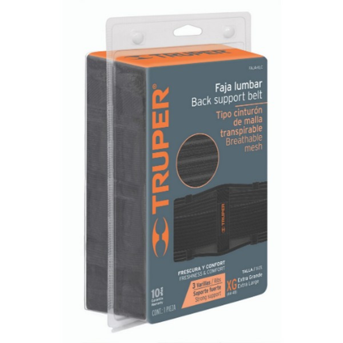 TRUPER เข็มขัดพยุงหลัง ไซส์ S (28-32 นิ้ว) รุ่น 10955 สายยางยืดปรับระดับได้ ช่วยป้องกันการบาดเจ็บระหว่างทำงาน (ทรูเปอร์)
