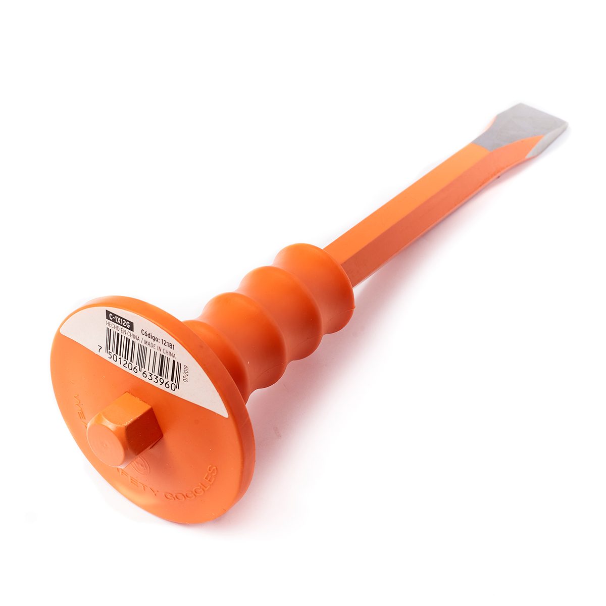 เหล็กสกัดปากแบน หุ้มยาง ทรูเปอร์ (TRUPER) รุ่น 12181 ลิ่ม 1 นิ้ว 12 นิ้ว เหมาะสำหรับตัดเย็น, ขูด, บิ่น, เซาะร่องหรือวัสดุหยาบ เช่น หิน, อิฐ,