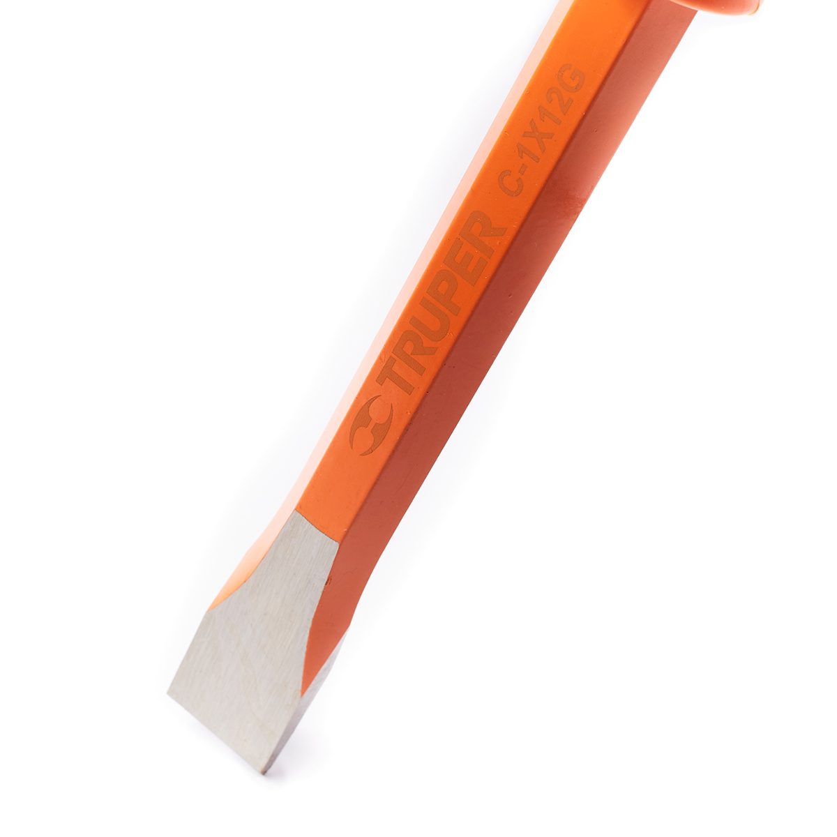 เหล็กสกัดปากแบน หุ้มยาง ทรูเปอร์ (TRUPER) รุ่น 12181 ลิ่ม 1 นิ้ว 12 นิ้ว เหมาะสำหรับตัดเย็น, ขูด, บิ่น, เซาะร่องหรือวัสดุหยาบ เช่น หิน, อิฐ,