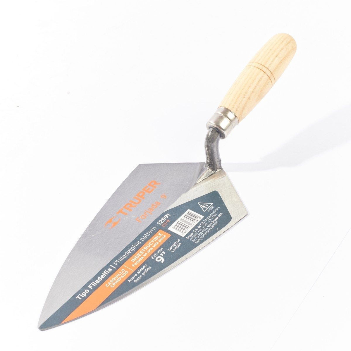 TRUPER เกียงแหลมก่ออิฐ 9 นิ้ว (117x229 มม.) รุ่น 12991 ผลิตจากเหล็กคุณภาพสูง ด้ามไม้ สำหรับก่ออิฐและงานก่อสร้าง (ทรูเปอร์)