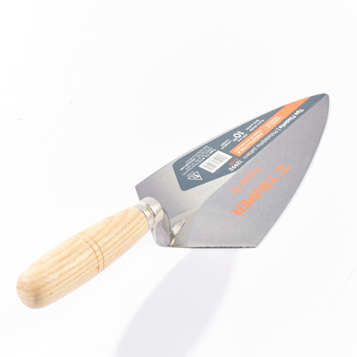 TRUPER เกียงแหลมก่ออิฐ 10 นิ้ว (125x125 มม.) รุ่น 12992 ผลิตจากเหล็กคุณภาพสูง ด้ามไม้ สำหรับก่ออิฐและงานก่อสร้าง (ทรูเปอร์)