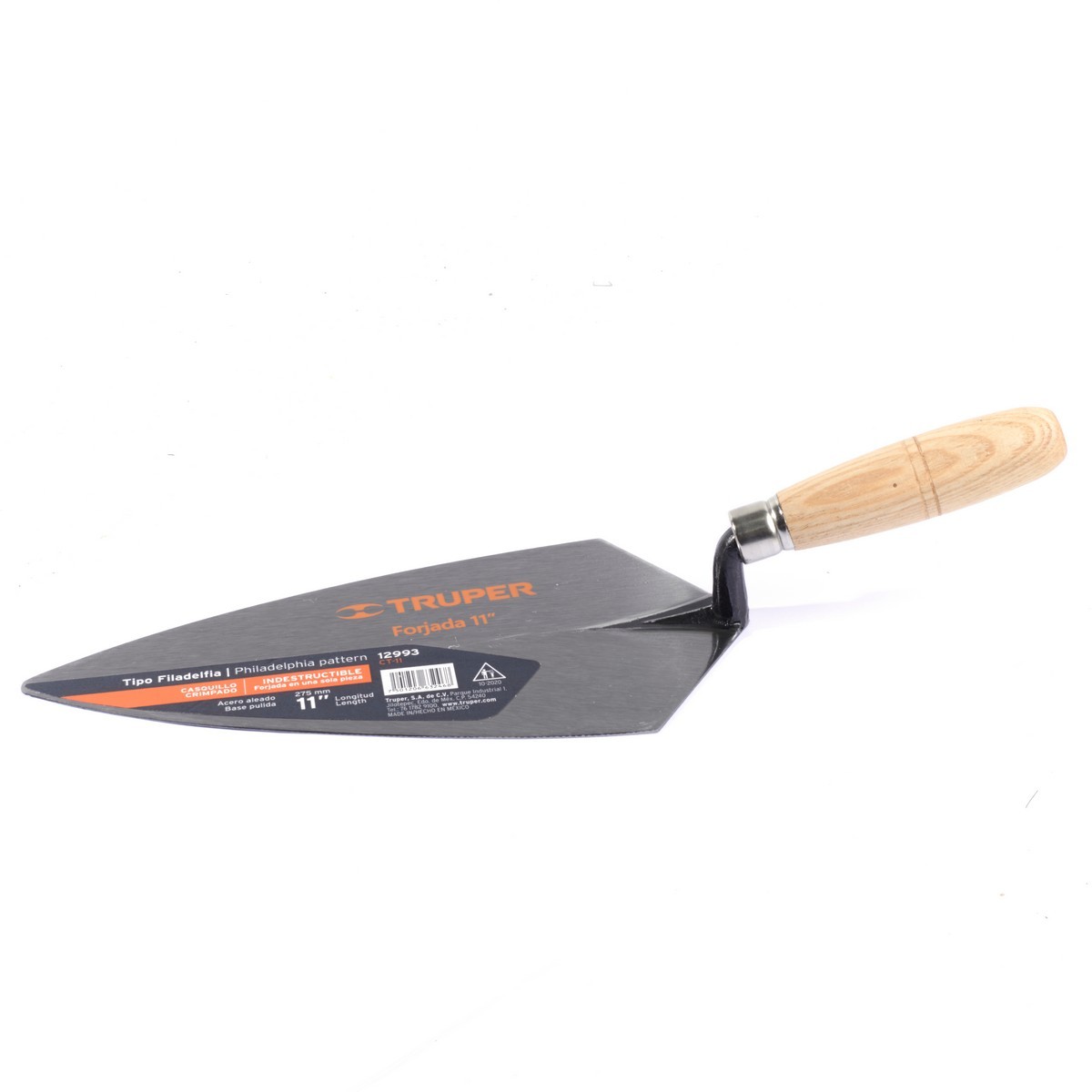 TRUPER เกียงแหลมก่ออิฐ 11 นิ้ว (132x280 มม.) รุ่น 12993 ผลิตจากเหล็กคุณภาพสูง ด้ามไม้ สำหรับก่ออิฐและงานก่อสร้าง (ทรูเปอร์)