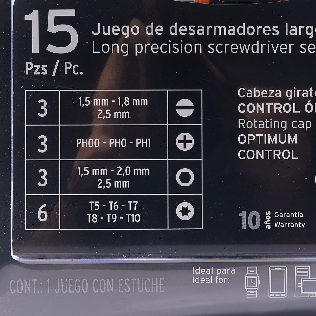 ชุดไขควงซ่อมยาวอเนกประสงค์ 15 ชิ้น ทรูเปอร์ (TRUPER) รุ่น 14157 ทำจากเหล็กวานาเดียม Chrome เหมาะสำหรับงานอิเล็กทรอนิกส์และความแม่นยำ