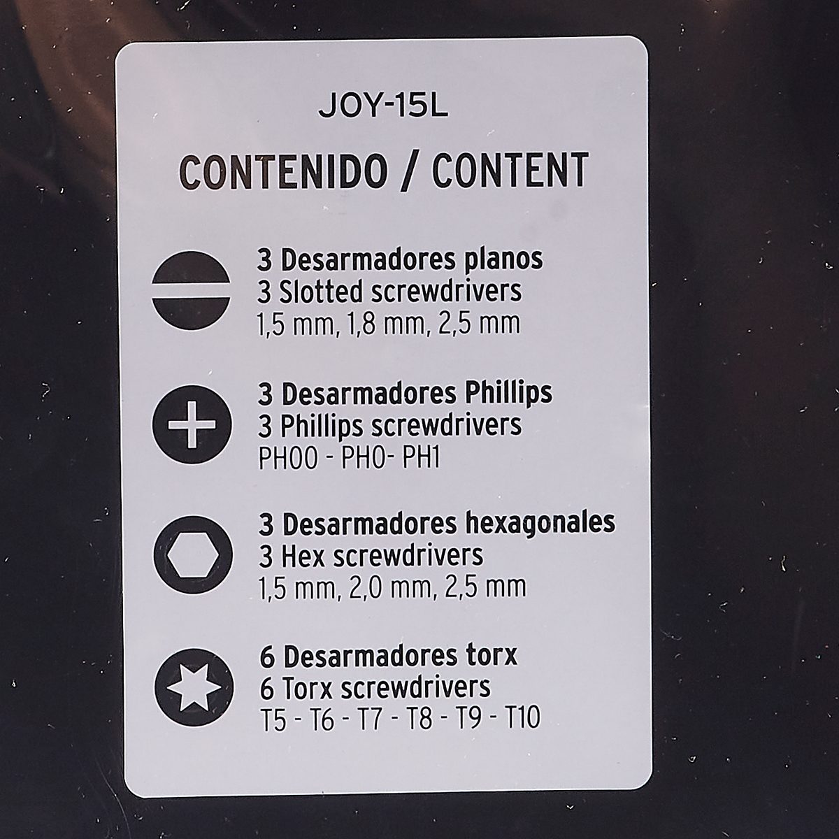 ชุดไขควงซ่อมยาวอเนกประสงค์ 15 ชิ้น ทรูเปอร์ (TRUPER) รุ่น 14157 ทำจากเหล็กวานาเดียม Chrome เหมาะสำหรับงานอิเล็กทรอนิกส์และความแม่นยำ