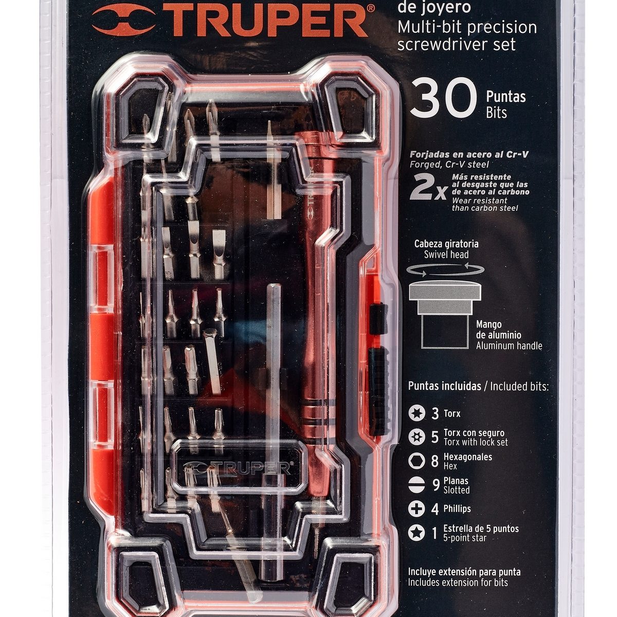 ไขควงงานละเอียด ดอกไขควง 30 หัว ทรูเปอร์ (TRUPER) รุ่น 14162 ทนทานต่อการสึกหรอมากกว่าเหล็กกล้าคาร์บอน