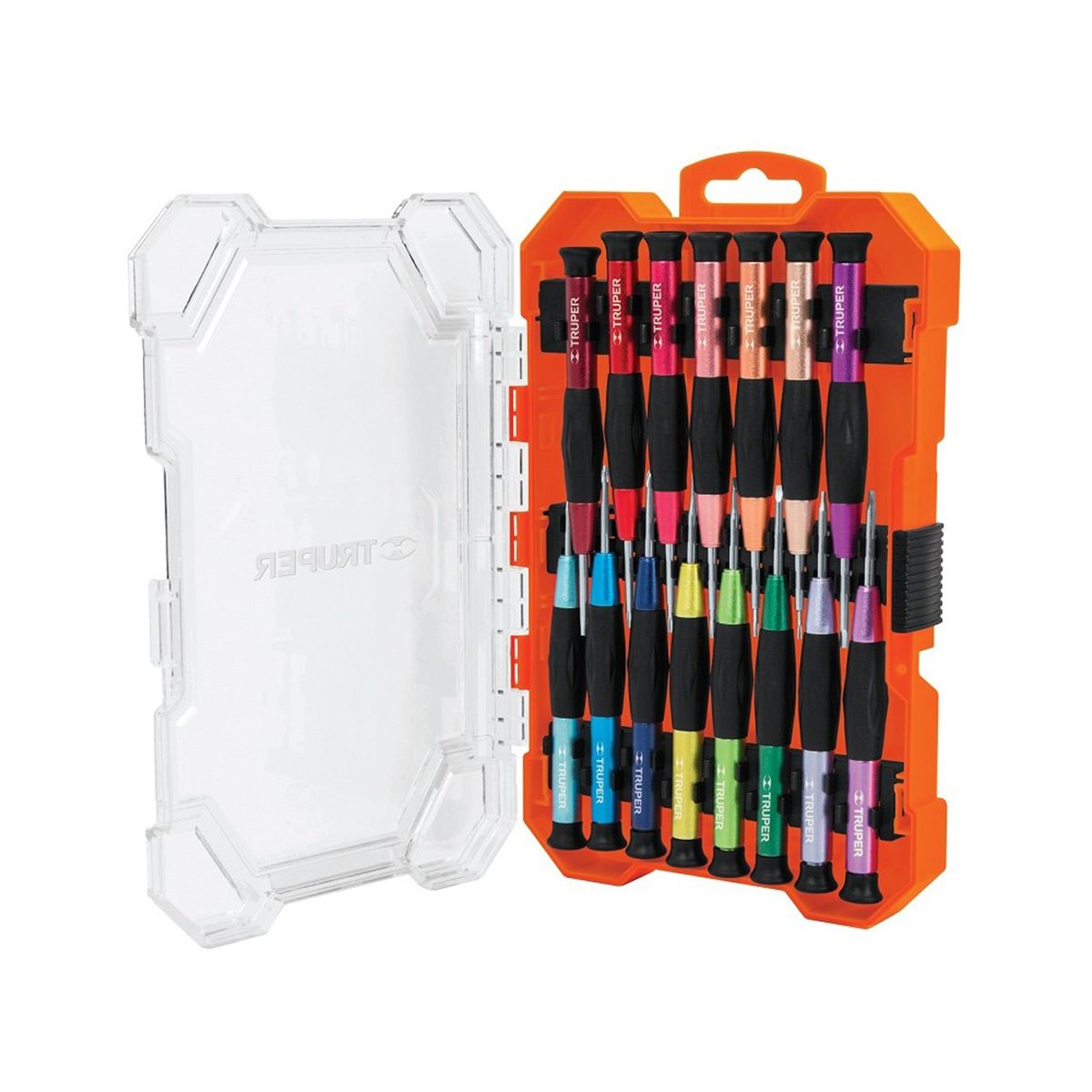 ไขควงงานละเอียด ดอกไขควง 15 หัว ทรูเปอร์ (TRUPER) รุ่น 14205 ทำจากเหล็กวานาเดียมโครเมี่ยมที่มีความแม่นยำสูง เหมาะสำหรับงานอิเล็กทรอนิกส์และค