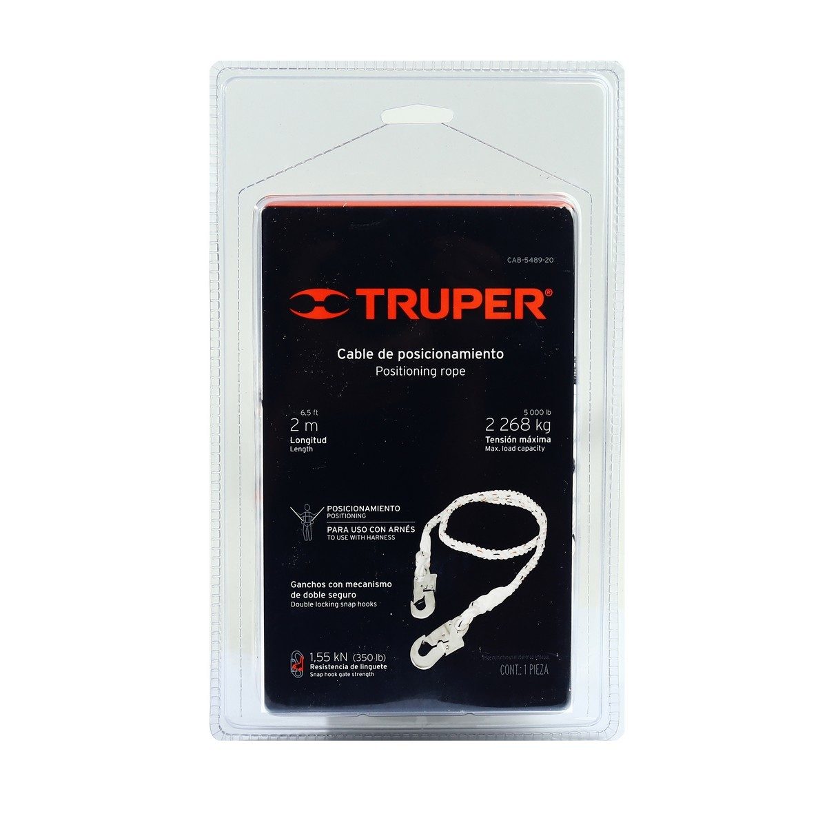 TRUPER เชือกนิรภัยสีขาว 6.5 ฟุต รุ่น 14436 แรงดึงสูงสุด 2,200 กก. ความยาว 2 เมตร (ทรูเปอร์)