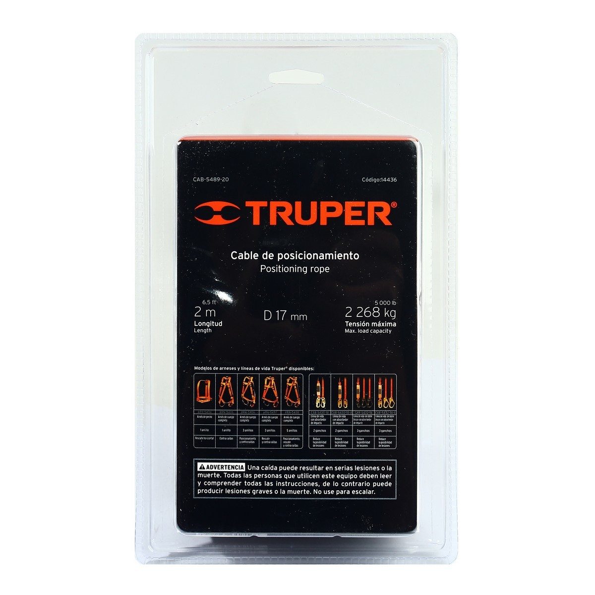 TRUPER เชือกนิรภัยสีขาว 6.5 ฟุต รุ่น 14436 แรงดึงสูงสุด 2,200 กก. ความยาว 2 เมตร (ทรูเปอร์)