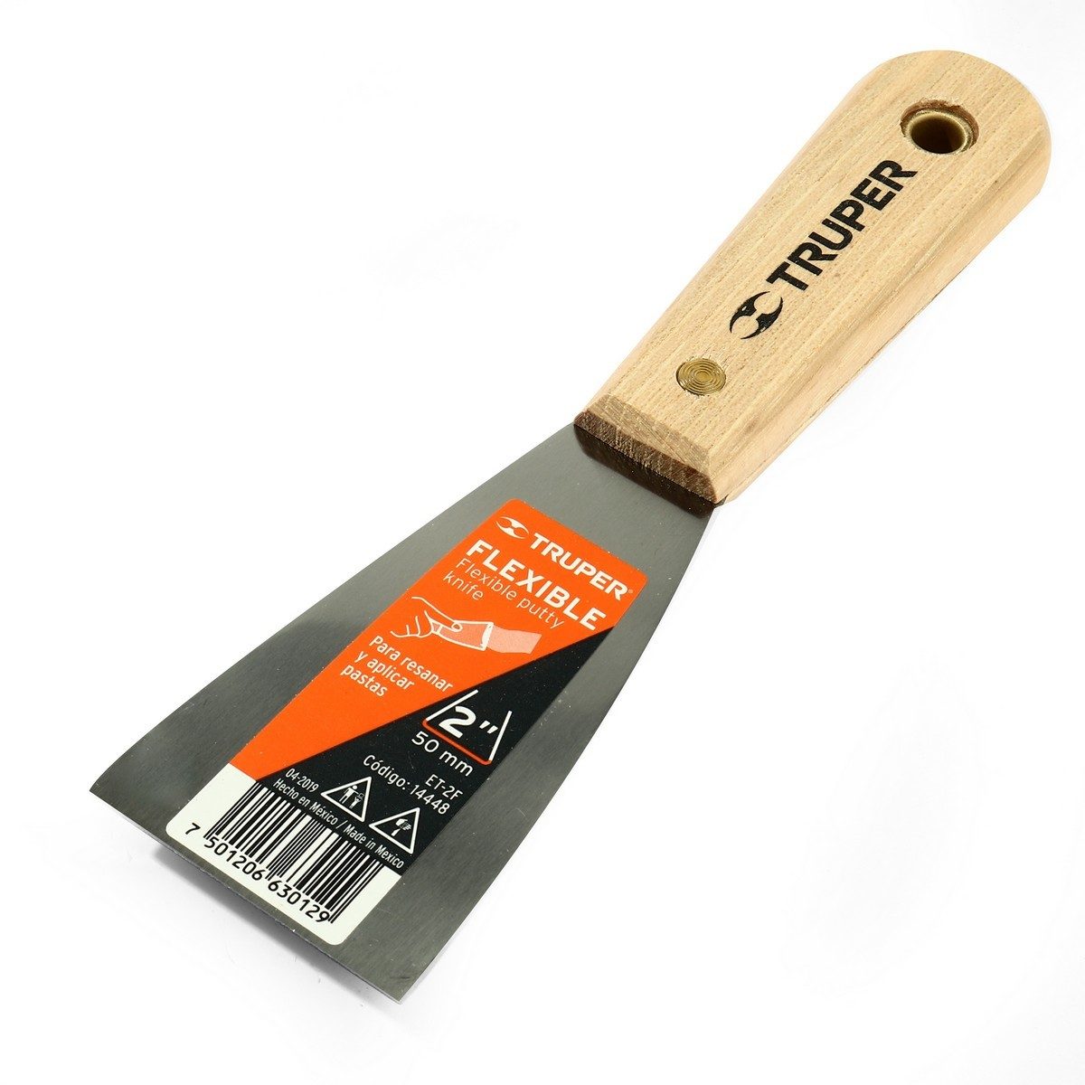 เกียงเหล็กโป้วสี ด้ามไม้ ขนาด 2 นิ้ว ทรูเปอร์ (TRUPER) รุ่น 14448 ใบมีดทำจากเหล็ก กว้าง 2 นิ้ว (51 มม.) ยาว 196 มม.