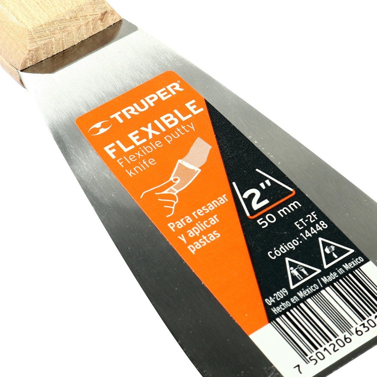 เกียงเหล็กโป้วสี ด้ามไม้ ขนาด 2 นิ้ว ทรูเปอร์ (TRUPER) รุ่น 14448 ใบมีดทำจากเหล็ก กว้าง 2 นิ้ว (51 มม.) ยาว 196 มม.