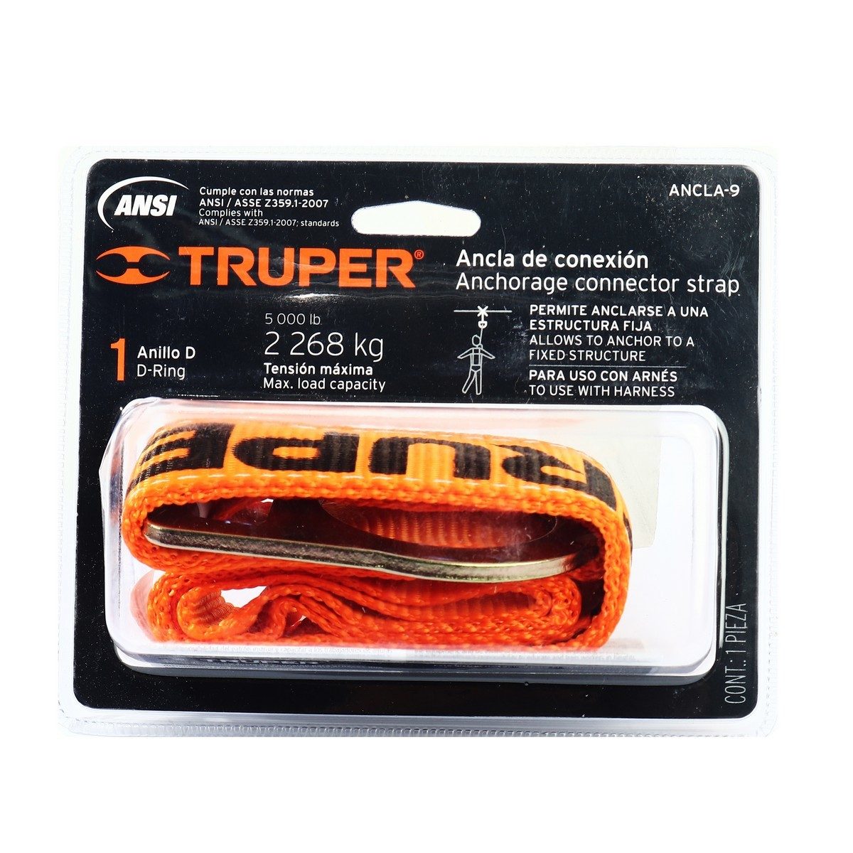 TRUPER เข็มขัดนิรภัย รุ่น 14470 แรงดึงสูงสุด 2,300 กก. 100% เชือกทำจากโพลีเอสเตอร์ 100% ความยาว 90 ซม. (ทรูเปอร์)