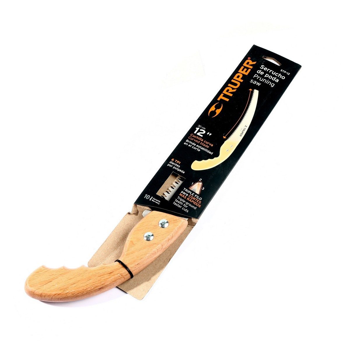 TRUPER เลื่อยโค้งตัดแต่งกิ่งไม้ 12 นิ้ว ด้ามไม้สนเคลือบเงา (STP-12) รุ่น 18171 (ทรูเปอร์)