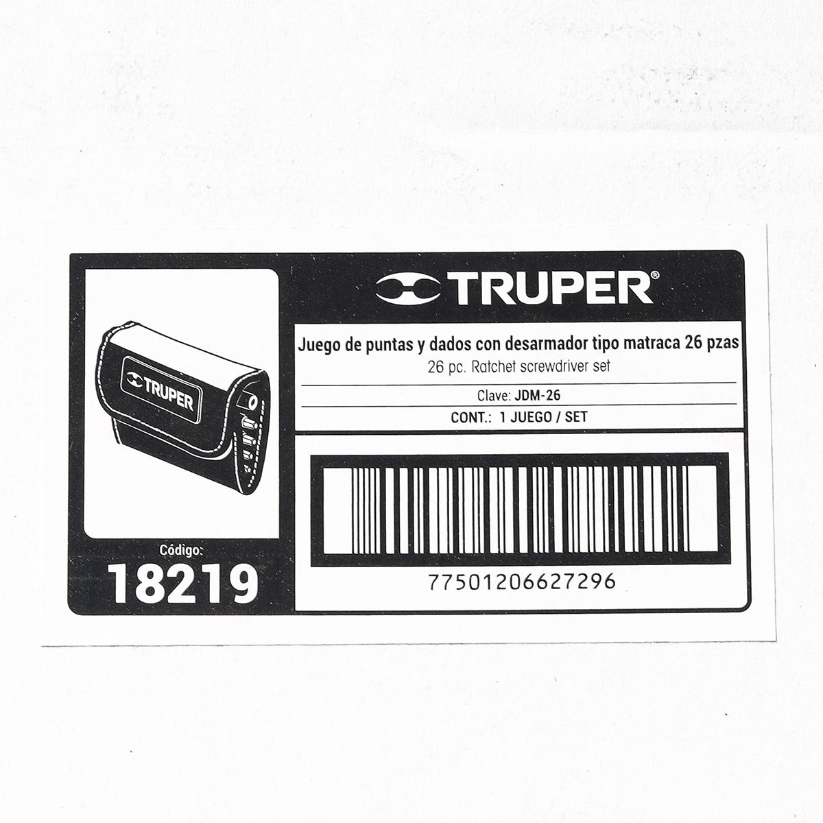 ชุดไขควง 1/4 นิ้ว ด้ามฟรี ดอกไขควง 24 หัว ทรูเปอร์ (TRUPER) รุ่น 18219 เป็นเหล็กกล้าวานาเดียมโครเมี่ยม และเปลี่ยนหัวได้ตามการใช้งาน ความต้าน