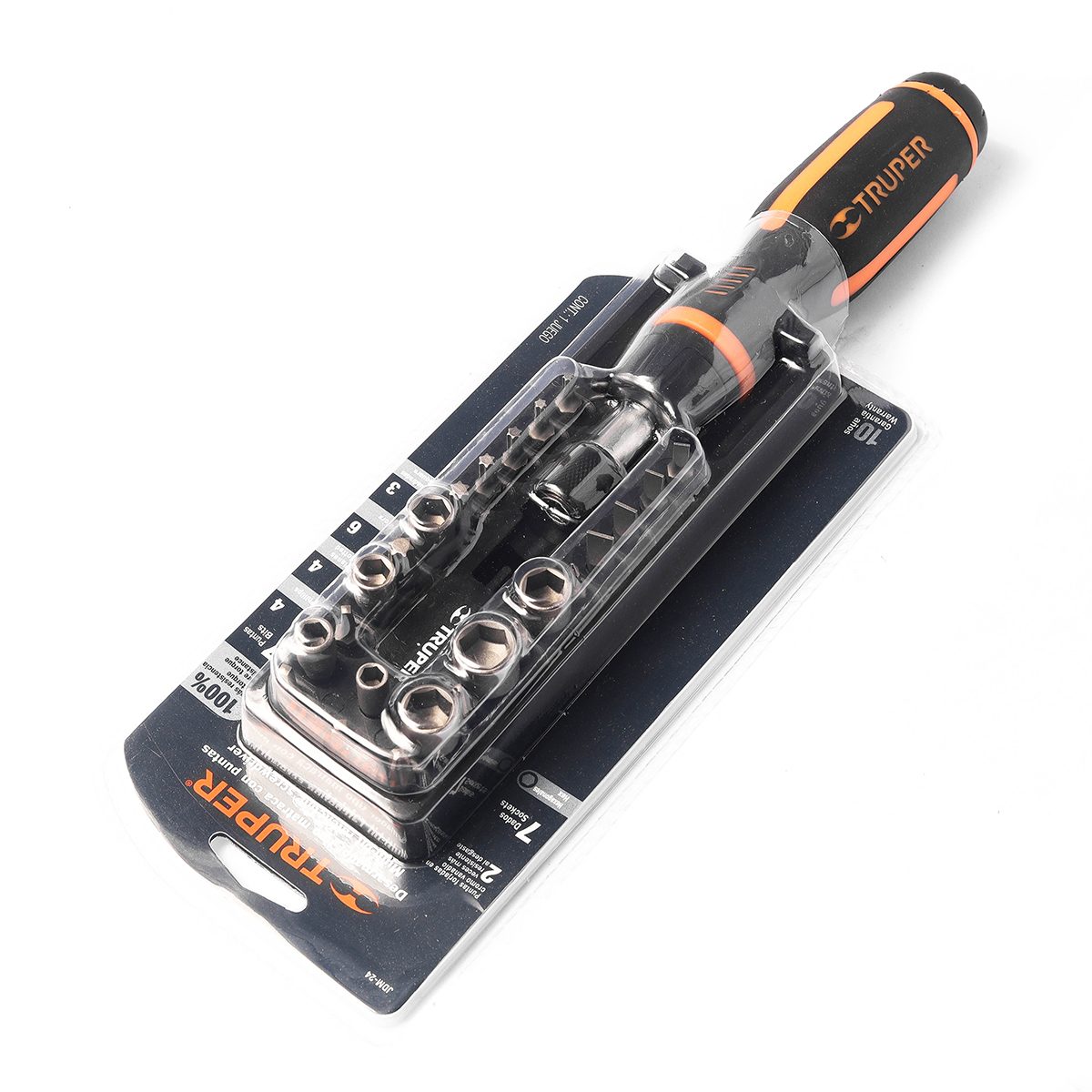ชุดไขควง 1/4 นิ้ว ทรูเปอร์ (TRUPER) Bit 17 ชิ้น และ ลูกบล็อก 7 ชิ้น รุ่น 18222 ทำจากเหล็กวานาเดียมโครเมี่ยม ความต้านทานแรงบิดเพิ่มขึ้น 100% 