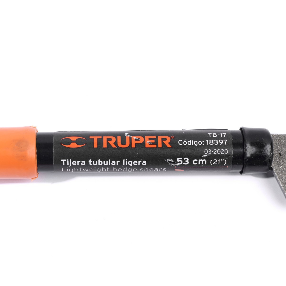 TRUPER กรรไกรตัดหญ้า ด้ามส้ม 21 นิ้ว รุ่น 18397 ด้ามจับแบบท่อพร้อมบูชโลหะ (ทรูเปอร์)