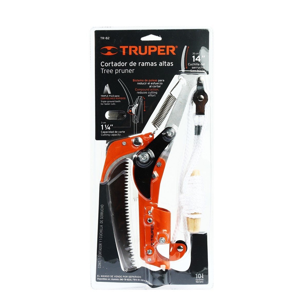 TRUPER กรรไกรกระตุกกิ่งไม้ + เลื่อย 14 นิ้ว รุ่น 18401 ไม่มีด้ามจับ (ทรูเปอร์)