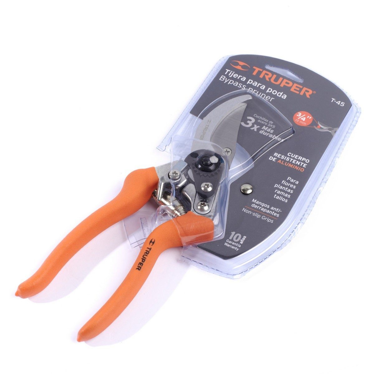 TRUPER กรรไกรอลูมิเนียมตัดแต่งกิ่งไม้ 8 นิ้ว รุ่น 18453 ใบมีดโค้งคม สำหรับการตัดแต่งกิ่งที่ละอียด และหยาบ (ทรูเปอร์)
