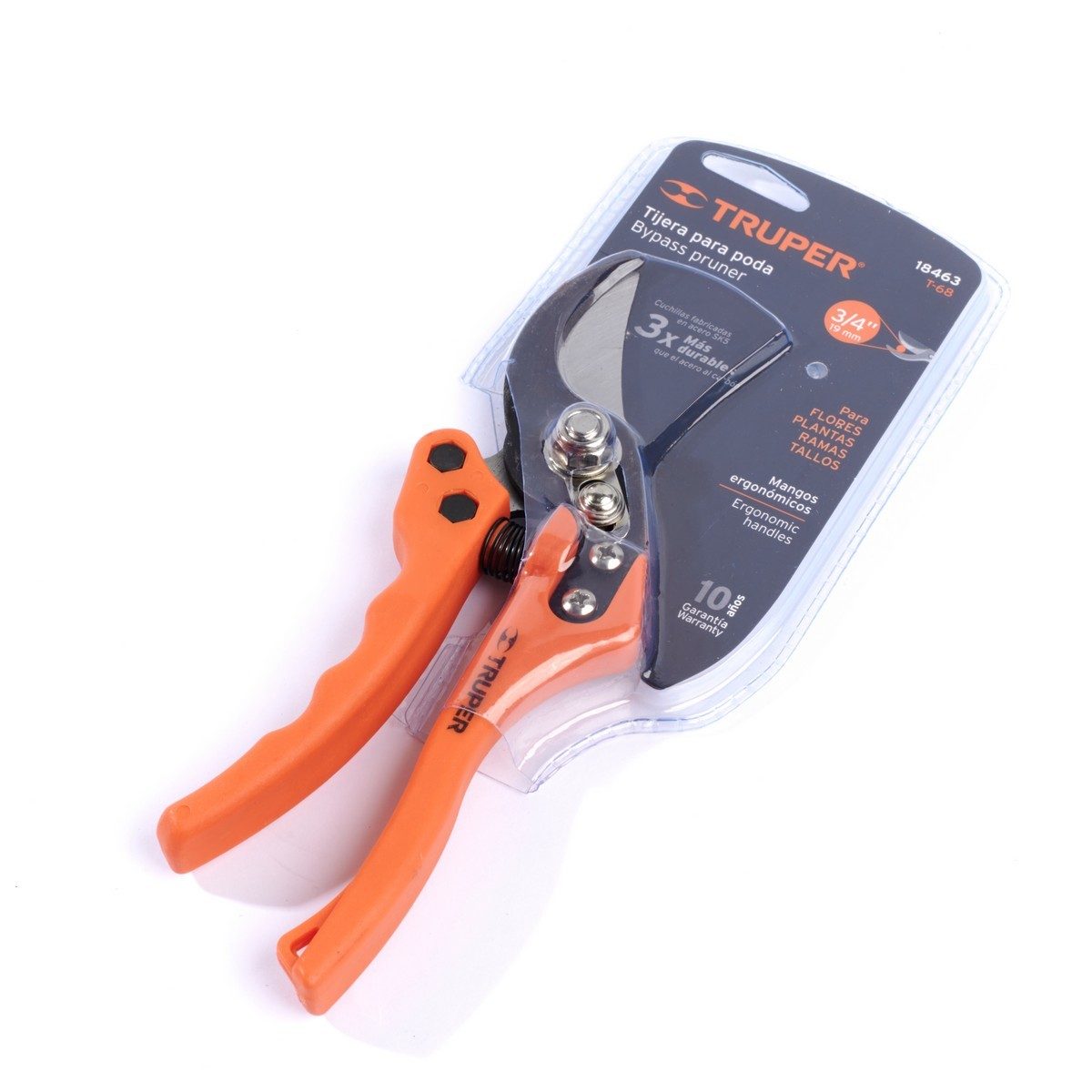 TRUPER กรรไกรเหล็กตัดกิ่งไม้ปากโค้ง 8 นิ้ว รุ่น 18463 สำหรับการตัดแต่งกิ่งที่ละอียด และหยาบ (ทรูเปอร์)