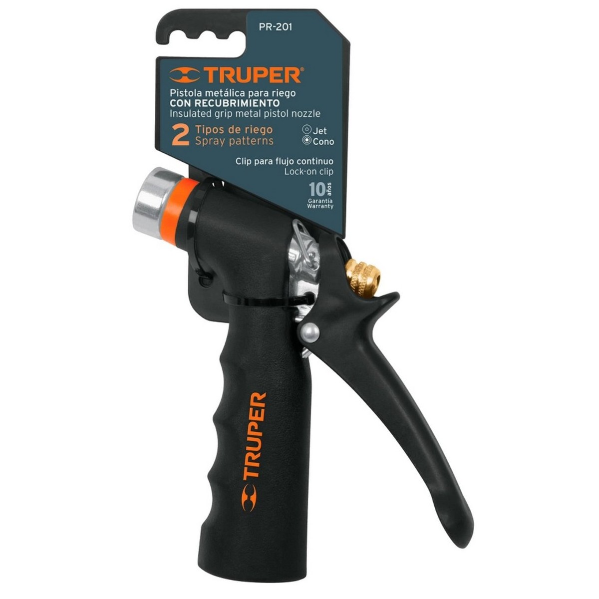 TRUPER ปืนฉีดน้ำเหล็ก รุ่น PR-201 ปรับการฉีดพ่น 2 แบบ ทำจากพลาสติก ABS และ TPR สำหรับการทำสวน (ทรูเปอร์)