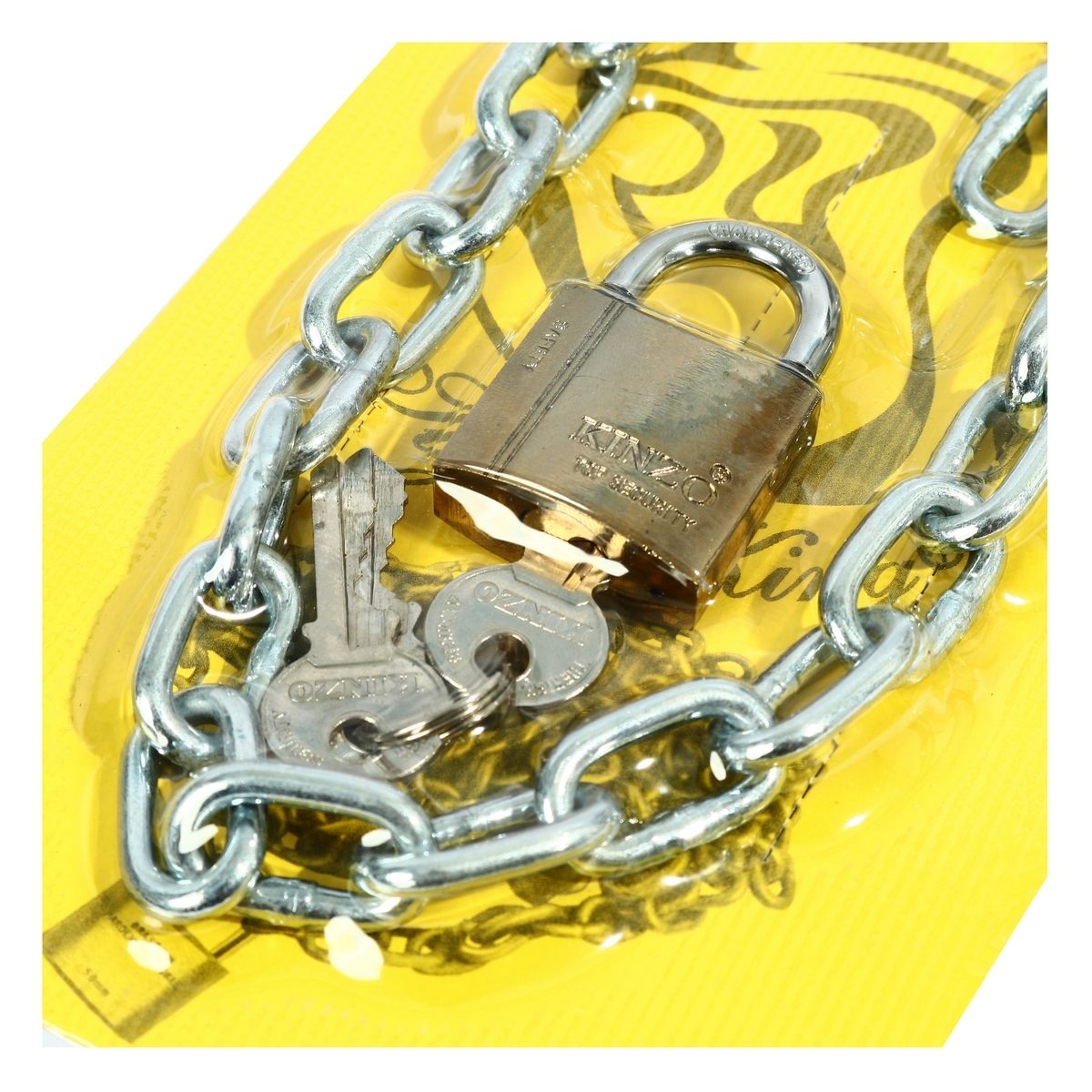 TIGER KING ชุดแม่กุญแจอย่างดี ขนาด 32 มม. พร้อมโซ่เหล็ก ยาว 50 ซม. สีทอง แม่กุญแจเข็งแรง ทนทาน ใช้สำหรับล็อค รักษาความปลอดภัย (ไทเกอร์ คิง)