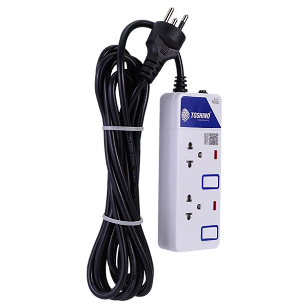 TOSHINO ปลั๊กพ่วง 2 ช่อง 2 สวิตช์ สายไฟยาว 3 เมตร 10 แอมป์ รุ่น ET-912 สาย VCT 3X0.75 S.qm มาตรฐาน มอก. (โตชิโน่)