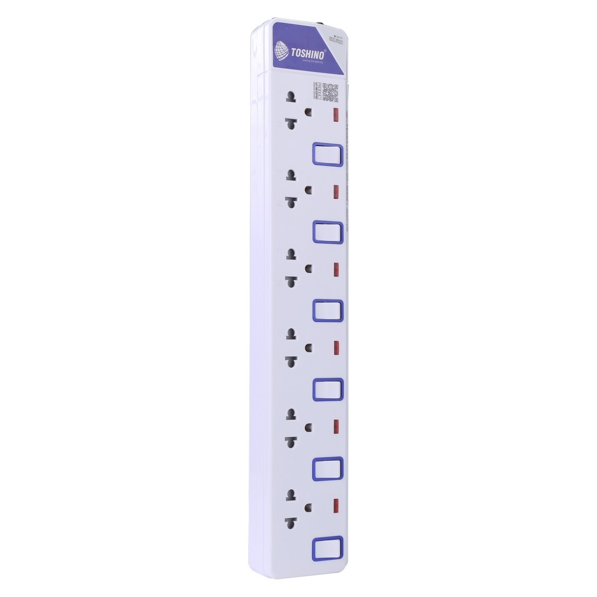 TOSHINO ปลั๊กพ่วง 6 ช่อง 6 สวิตช์ สายไฟ 3 เมตร 10 แอมป์ รุ่น ET-916 สาย VCT 3X0.75 S.qm มาตรฐาน มอก. (โตชิโน่)