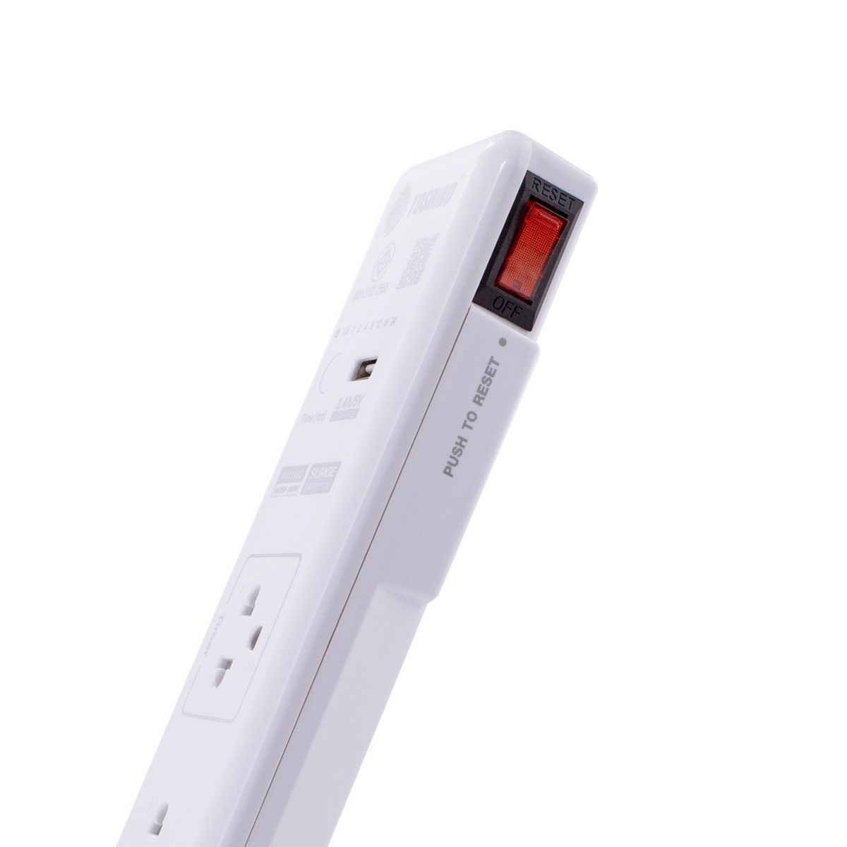 TOSHINO รางปลั๊กไฟ 3 ช่อง 3 เมตร 10 แอมป์ USB 1 ช่อง รุ่น WT-33 พร้อมนาฬิกาตั้งเวลา24 ชั่วโมง มอก.2432-2555 (โตชิโน่)
