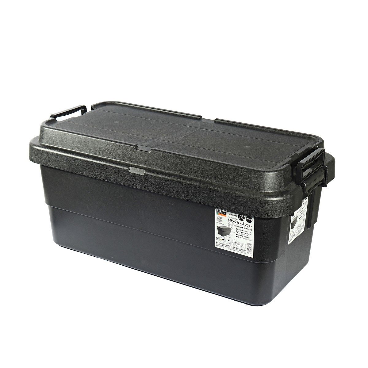 TRUSCO กล่องอเนกประสงค์ ฝาแบน 70 ลิตร สีดำ รุ่น BLKC-70 รับน้ำหนักได้ 100 กก. สามารถนั่งได้ (ทรัสโก้)