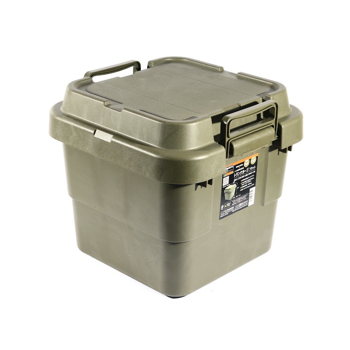 TRUSCO กล่องอเนกประสงค์ ฝาแบน 30 ลิตร สีเขียวมะกอก รุ่น ODC-30 รับน้ำหนักได้ 100 กก. สามารถนั่งได้ (ทรัสโก้)