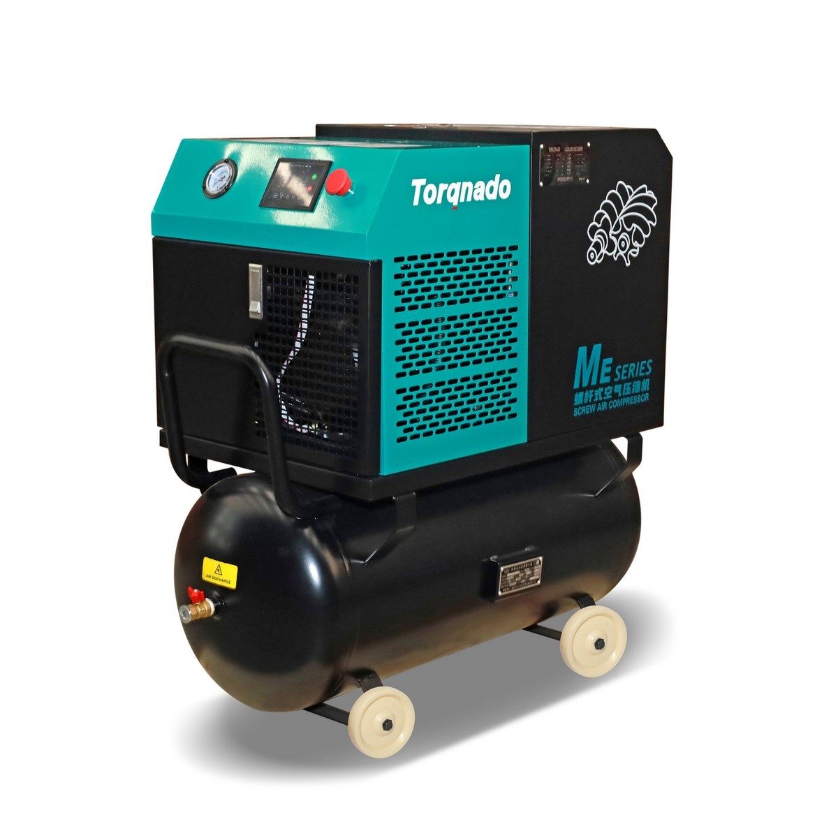 TORQNADO ปั๊มลมสกรู 220 โวลต์ 1 เฟส 4 แรงม้า (3 กิโลวัตต์) ถัง 100 ลิตร รุ่น DLG3V แรงดันลม 8 บาร์ (ทอร์คนาโด)