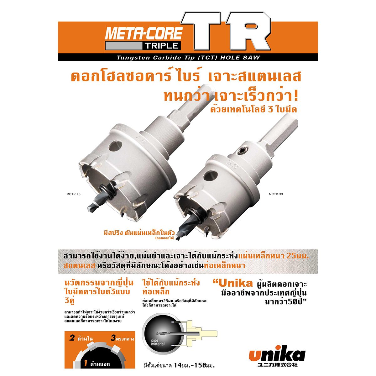 MCTR-74.0 โฮลซอร์ TCT 74 มม TRIPLE