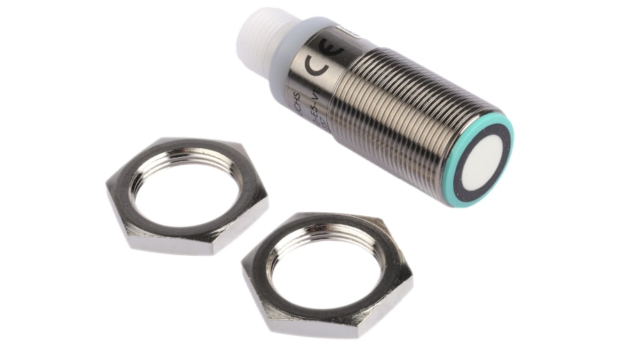 UB300-18GM40-E5-V1, Pepperl + Fuchs Ultrasonic Barrel-Style Proximity Sensor, M18 x 1, 30 → 300 mm Detection, PNP Output, 10