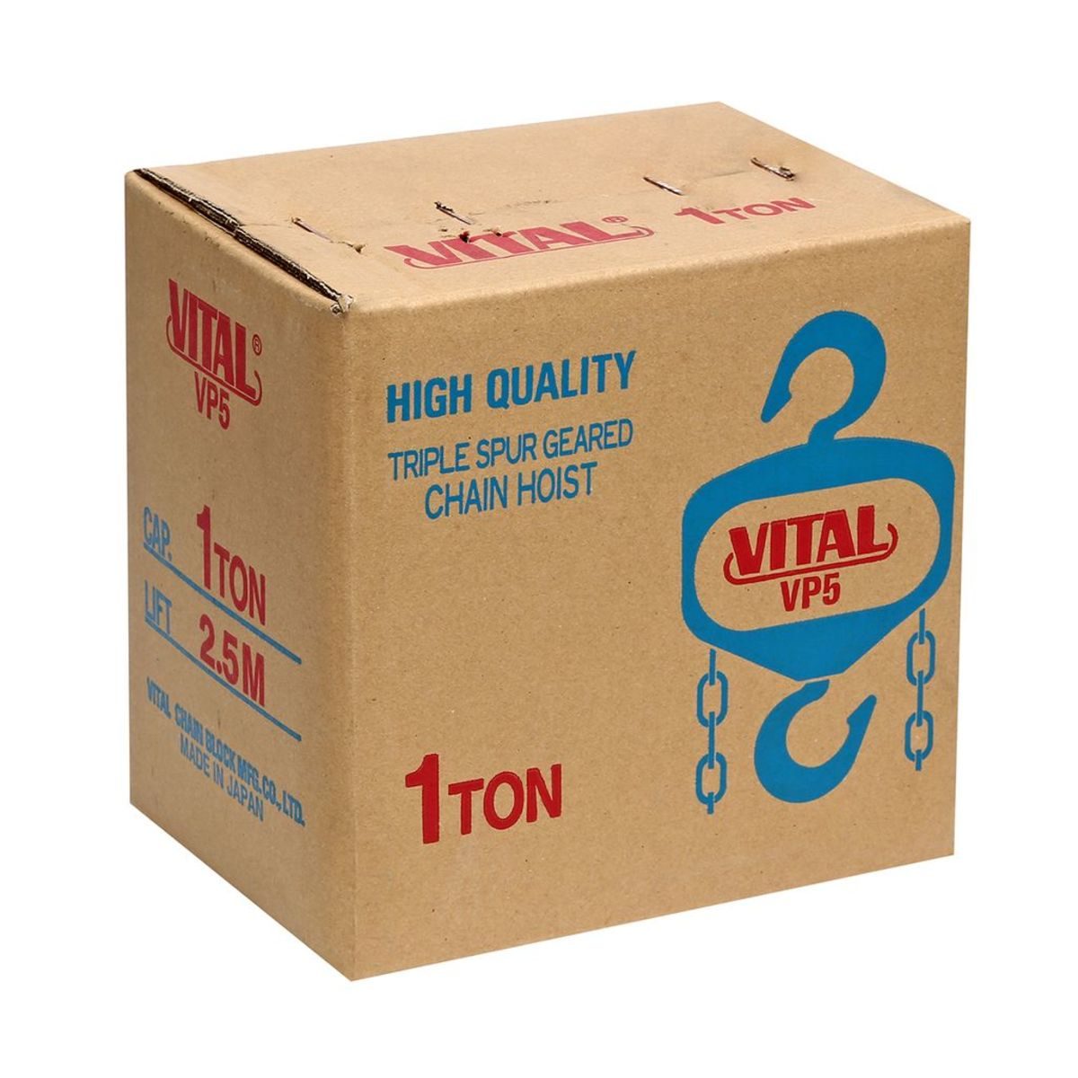 VITAL รอกโซ่ 1 ตัน รุ่น VP5-10 ระยะยกมาตรฐาน 2.5 เมตร แรงดึงที่ใช้ยกมีค่าแรง 33 กก. แบบโซ่ 1 ทบ (ไวทัล)
