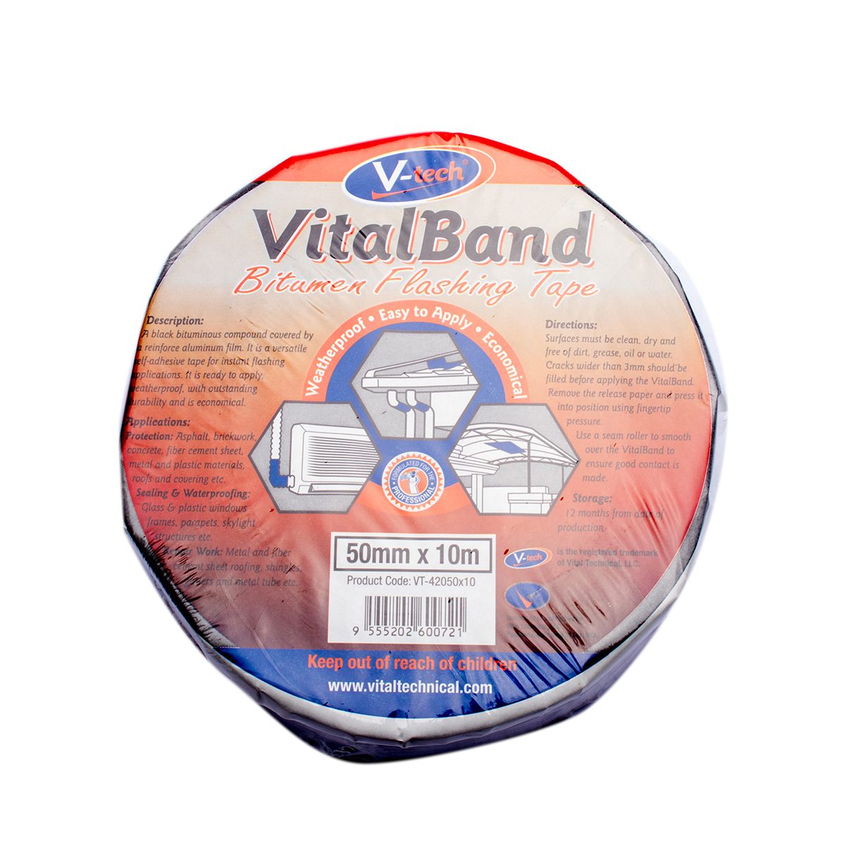 VT-42050 เทปบิทูเมนกันรั่วซึม50มิลX10 ม.