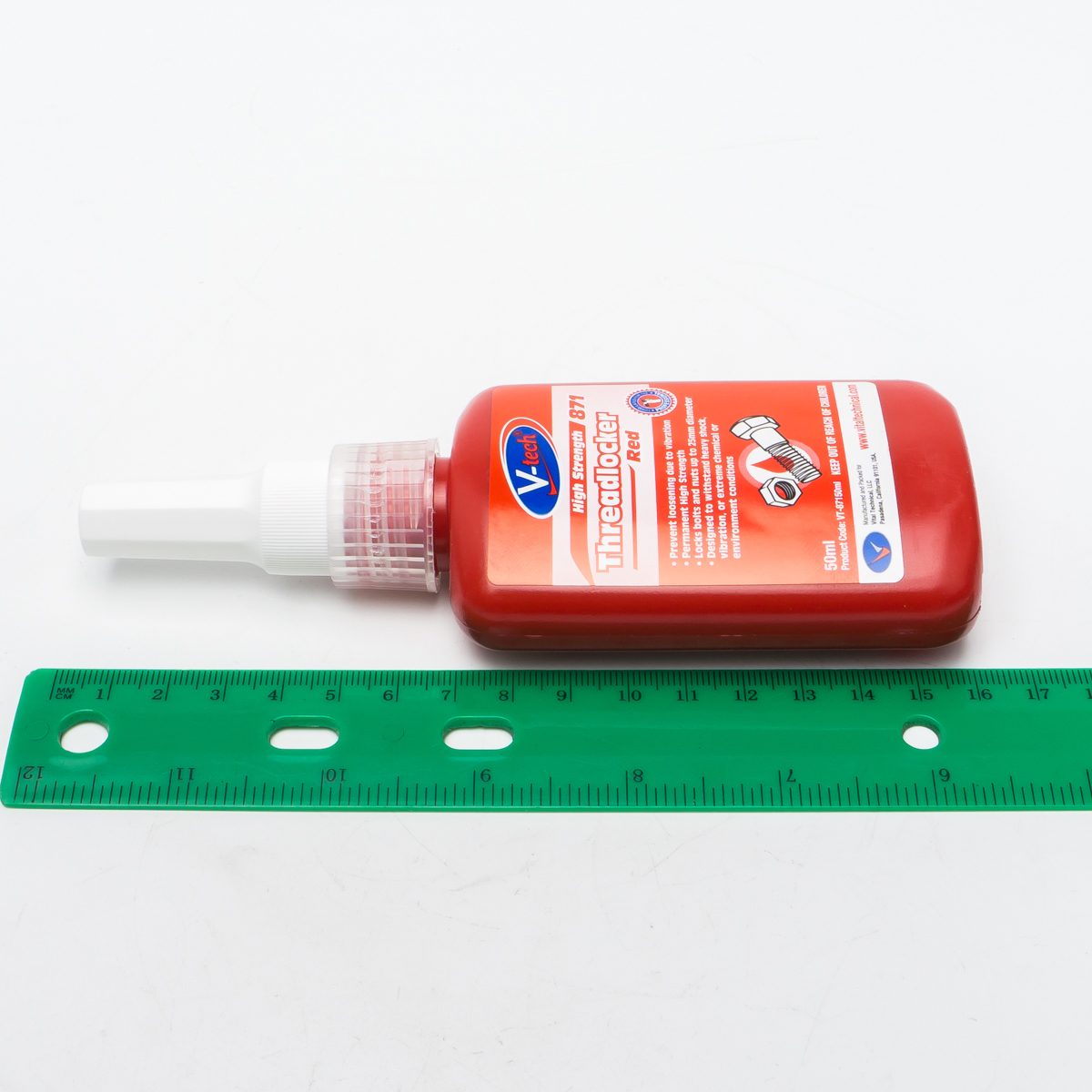 VT-87150 กาวล็อคเกลียว สีแดง 50ML