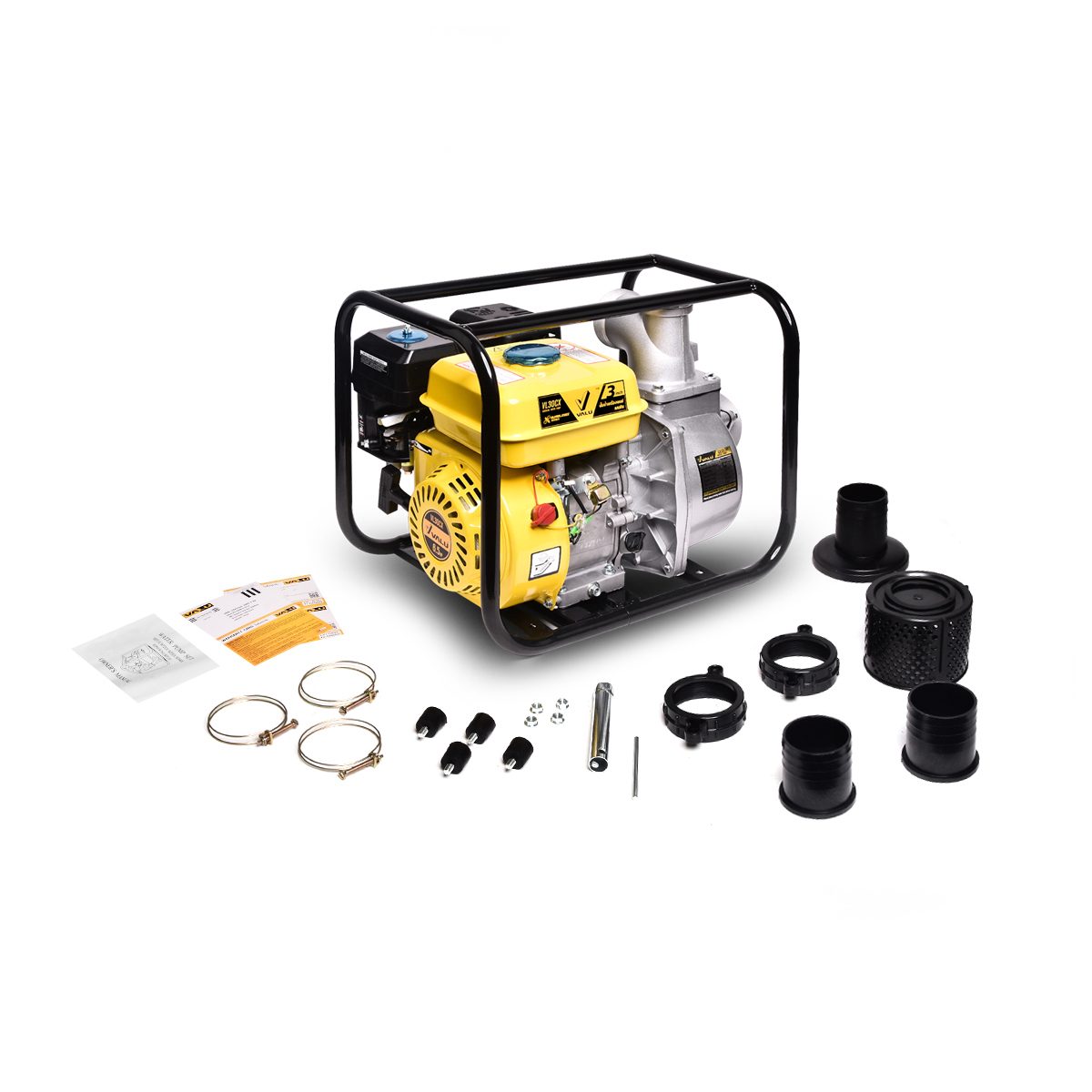 VALU ปั๊มน้ำเครื่องยนต์เบนซิน 6.5 แรงม้า รุ่น VL30CX ขนาดท่อ 3 นิ้ว สูบเดียว 4 จังหวะ สูบน้ำลึกสุด 7 เมตร (แวลู)