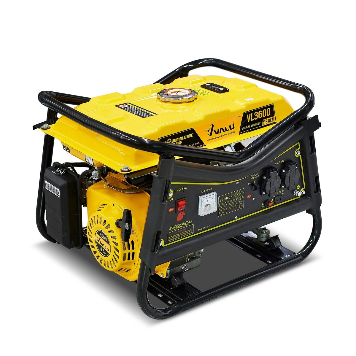 VALU เครื่องปั่นไฟเบนซิน 2.8 กิโลวัตต์ รุ่น VL3600 กำลังเครื่องยนต์ 6.5 แรงม้า สูบเดี่ยว 4 จังหวะ ถังน้ำมัน 15 ลิตร สตาร์ทมือ (แวลู)